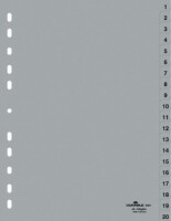 DURABLE Zahlenregister A4 1-20 PP volldeckend grau