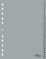 DURABLE Zahlenregister A4 1-31 PP volldeck. grau