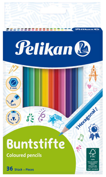 Pelikan Buntstifte dünn BS36LN Standard 36 Stück Faltschachtel