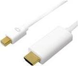 Logilink 4K Mini DisplayPort-Kabel DP 1.2 zu HDMI 1.4 2m wei