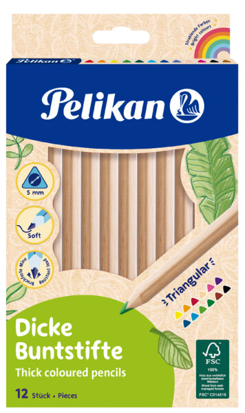 Pelikan Buntstifte 3-eckig      dick BSD12DN 12 Stifte