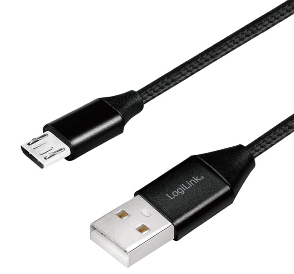 Logilink USB 2.0 Kabel zu Micro-USB Stecker  0,3m        sw