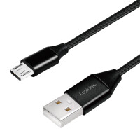 Logilink USB 2.0 Kabel zu Micro-USB Stecker  0,3m        sw