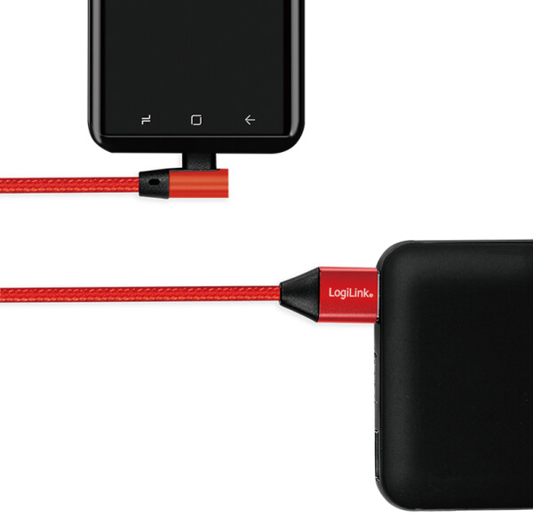 Logilink USB-Stecker USB 2.0 zu USB-C (90° gewinkelt) 0,3m