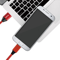 Logilink USB 2.0 Kabel zu USB-B Stecker, rot, 0,3m