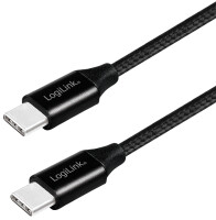 Logilink USB 2.0 Kabel, USB-C zu USB-C, schwarz, 0,3m