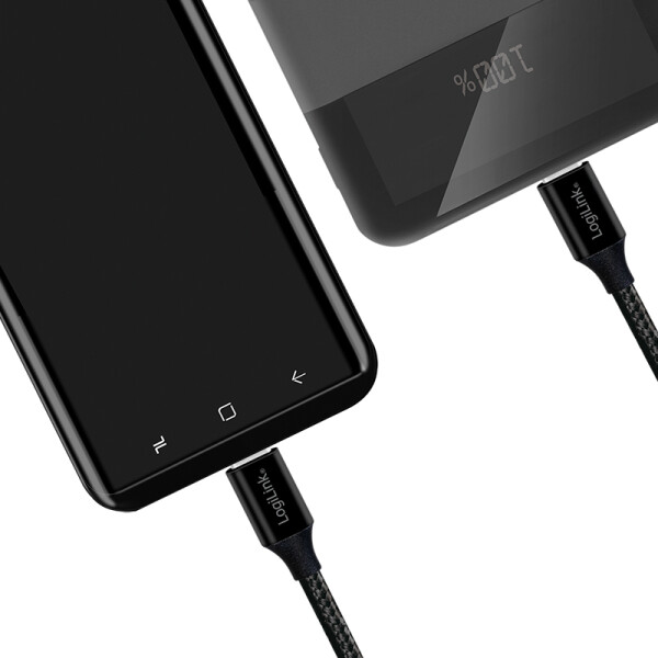 Logilink USB 2.0 Kabel, USB-C zu USB-C, schwarz, 1,0m