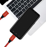 Logilink USB 2.0 Kabel, USB-C zu USB-C, rot, 0,3m