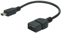 DIGITUS USB 2.0 Adapter OTG, Typ Mini B - A St/Bu 0,2m