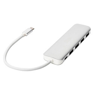 DIGITUS USB-C-Hub  4-Port 3.0->4xA3.0 1xC-PD intgr.Kabel wei