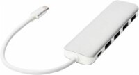 DIGITUS USB-C-Hub  4-Port 3.0->4xA3.0 1xC-PD intgr.Kabel wei