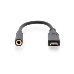 DIGITUS USB C Audio Adapterkabel Typ C -Klinke St/Bu 0,2m,sw