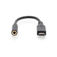 DIGITUS USB C Audio Adapterkabel Typ C -Klinke St/Bu 0,2m,sw