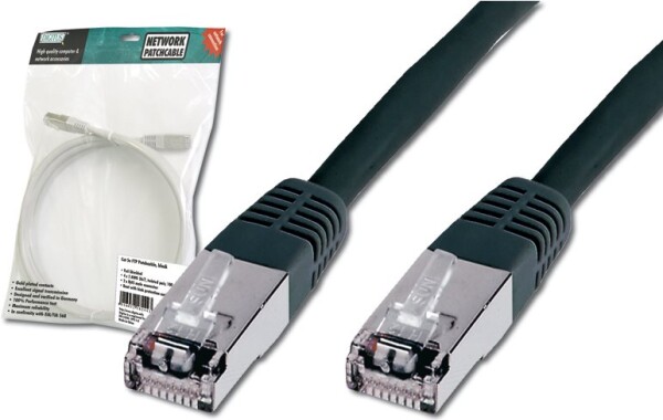 DIGITUS Patchkabel RJ45 SF/UTP Cat5e  5.00m schwarz