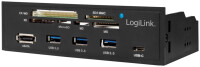 Logilink USB HUB 3.0 mit 6-fach Kartenleser schwarz