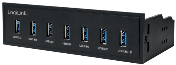 Logilink USB HUB 3.0, 7-Port, 5,25" intern + Schnelladeport