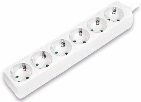 Logilink Steckdosenleiste 6-fach  mit Schutzkontakt  , weiß