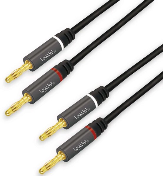 Logilink Lautsprecherkabel, 2x2.50 mm2 + Bananenstecker 3m