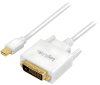 Logilink Mini DisplayPort-Kabel DP 1.2 zu DVI, weiß...