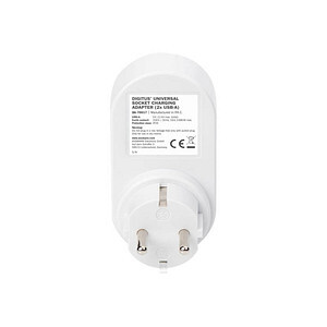 DIGITUS Universal Steckdosenadapter mit 2 x USB-A
