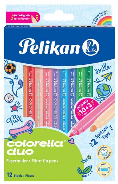 Pelikan Fasermaler Colorella Duo dick+dünn C407/12 10Stifte