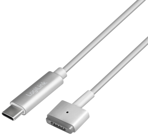 Logilink USB-C Ladekabel zu Apple Mag Safe 2charg. 1,8m,silb