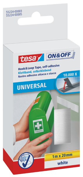tesa ON&OFF Universal Klettband schwarz 1m 20mm
