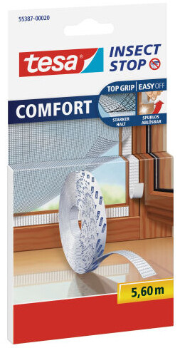 tesa Fliegengitter Comfort Klettband-Ersatzrolle 5,6m weiß