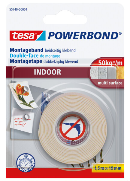 tesa Powerbond Montageband Indoor 5m 19mm