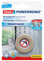 tesa Powerbond Montageband Transparent 1,5m 19mm