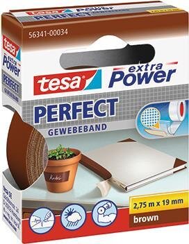 tesa extra Power Perfect Gewebeband 2,75m 19mm braun