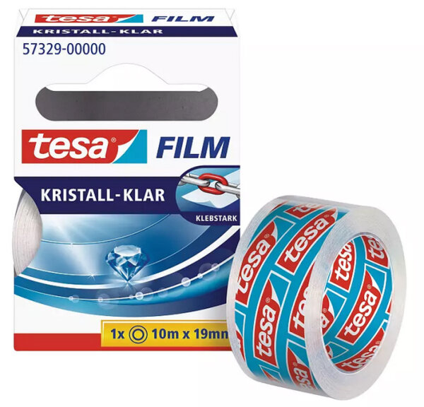 tesafilm Rolle 33m 19mm kristall-klar Hängefaltbox