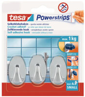 tesa Powerstrips Haken Small Oval chrom