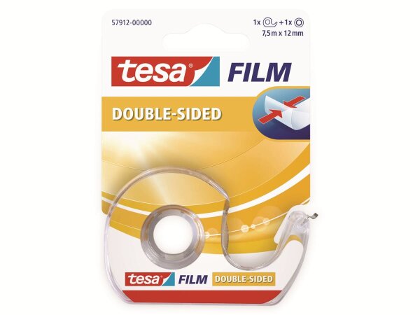 tesafilm Abroller + 1 Rolle 7,5m 12mm doppelseitig