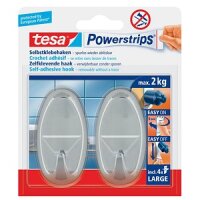 tesa Powerstrips Haken Large Oval chrom