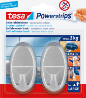 tesa Powerstrips Haken Large Oval matt-chrom