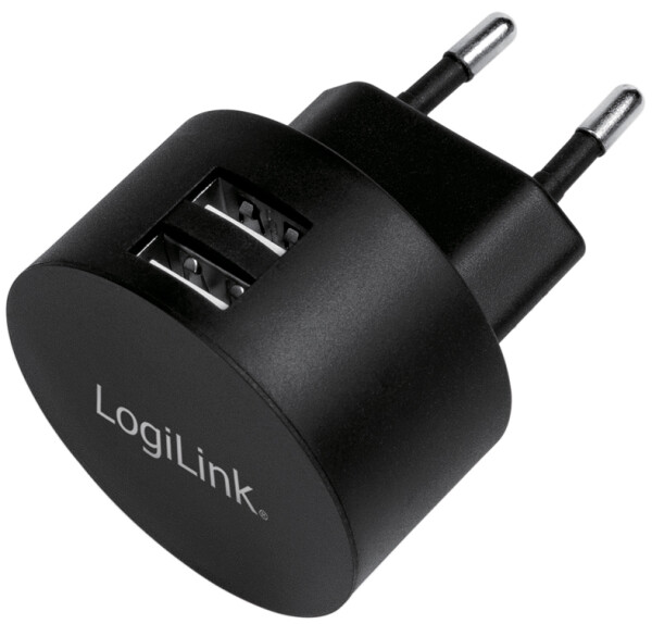Logilink USB Steckdosenadapter 2port,10.5W,Fast Charging,sch