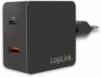 Logilink USB Steckdosenadapter 2port,USB-A(QC) USB-C 18W(PD)