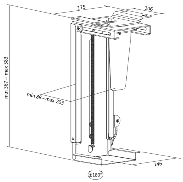 Logilink PC-Halterung,drehbar,mit Schnellverschluss Max.10KG