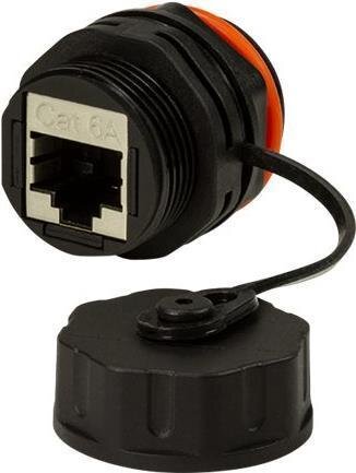Logilink Cat.6A Industrie Schraub-Kupplung 2xRJ45, schwarz
