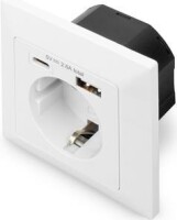 DIGITUS Sicherheits-Steckdose Unterputzmontage USB Type-C/US