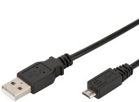 DIGITUS USB 2.0 Anschlusskabel Typ A -mikro B St/St 1.0m, sw