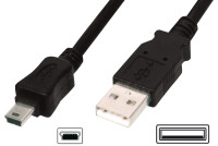 DIGITUS USB 2.0 Anschlusskabel Typ A -mini B  St/St 1.8m, sw