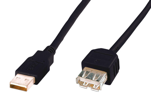 DIGITUS USB 2.0 Verlängerungskabel Typ A -A St/Bu  5.0m schw