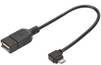DIGITUS USB Adapter/Konverter,OTG,micro B/St-A/Bu,0,15m,sw