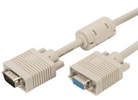 DIGITUS VGA-Monitor-Verlängerungskabel, 10m, beige