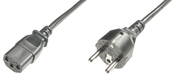 DIGITUS Netzanschlusskabel, 1,8m, Schuko - C13, schwarz