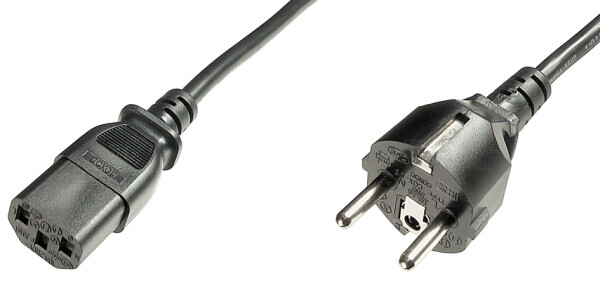 DIGITUS Netzanschlusskabel, 1,2m, schwarz