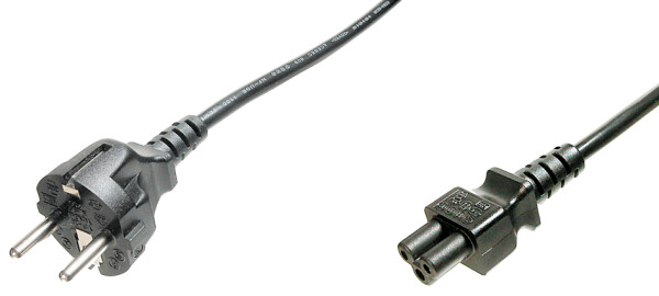 DIGITUS Deutsches Netzanschlusskabel, 0,75m, schwarz