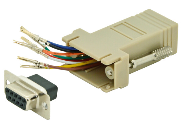 DIGITUS RS 232 Adapter, DB9,   RJ45, Modular DB9 F,  RJ45 F